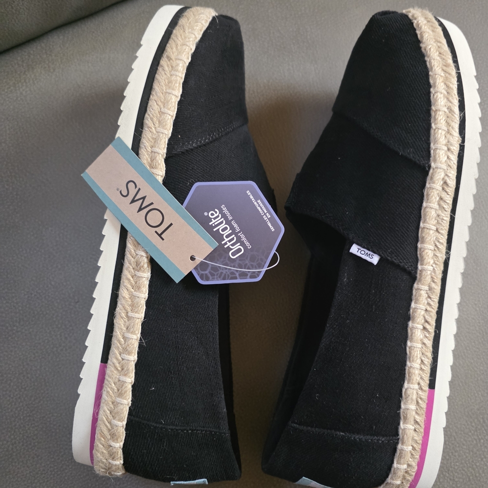 TOMS Women's Black Espadrille Shoes